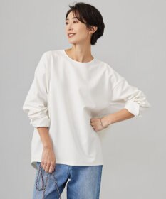 ICB L 【洗える】ジョーゼットジャージー 異素材コンビプルオーバー