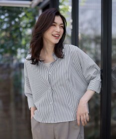 ANY L 【UVカット/抗菌防臭/速乾/手洗い可】エニィファンクション ストライプドルマンシャツ