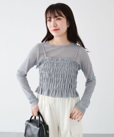 Green Parks ＳＥＴ２点　シャーリングビスチェ＋メッシュインナー