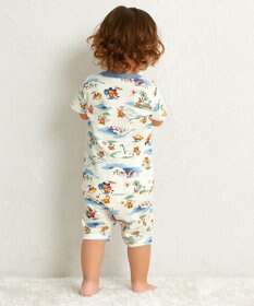 MIKI HOUSE HOT BISCUITS 【80-120cm】 リゾートビーンズ 腹巻き付き タック天竺素材 半袖パジャマ