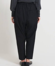 muuc 〈軽やかな尾州産リネンウール〉スラックスパンツ  　ロングシーズン 秋冬春 後ろウエストゴム有り ゆったりシルエット セットアップ可能  裏地有り