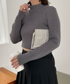 WEGO リブハイネックショートニット