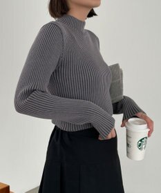 WEGO リブハイネックショートニット