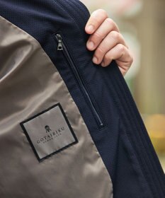 GOTAIRIKU 仕事で着られる【シワになりにくい/洗える/ストレッチ/吸水速乾】バブルテック フーデッドブルゾン