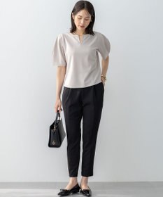 組曲 S 【WEB限定】ジョーゼットジャージーランタンスリーブ5分袖 ブラウス