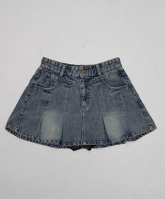 WEGO ベルト付きウォッシュドデニムミニスカパン