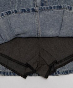 WEGO ベルト付きウォッシュドデニムミニスカパン