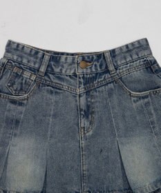 WEGO ベルト付きウォッシュドデニムミニスカパン