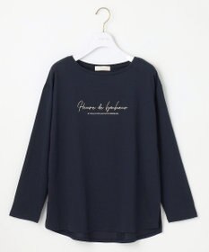 ANY SIS 【洗える】ラメ刺繍長袖 Tシャツ