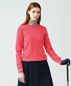 23区GOLF 【WOMEN】【洗える】格子柄  カラーニット