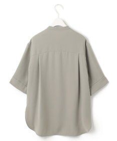 ICB 【UVカット・防シワ・洗える】ライトダブルクロス バンドカラーブラウス