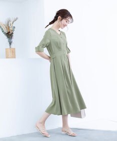 Tiaclasse L 【新色追加・洗える】バックリボン前開きワンピース