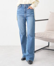 earth music&ecology 【セルフカット可】ストレッチフレアデニムパンツ