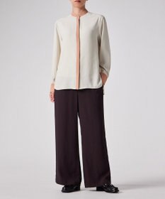 Paul Smith バックサテン ジョーゼット ワイドパンツ