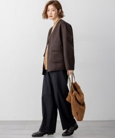 23区 L 【洗える】ナチュラルストレッチサキソニー ベイカー ドロスト パンツ