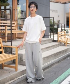 WEGO 【ユニセックス着用ITEM/MLサイズ展開】リラックスフィットヘンリーネックT（SS）