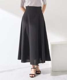 earth music&ecology シアーバックレースアップフレアスカート