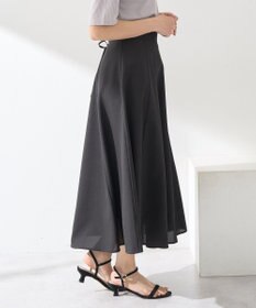 earth music&ecology シアーバックレースアップフレアスカート