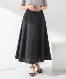 earth music&ecology シアーバックレースアップフレアスカート