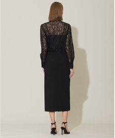 ICB L 【洗える】ナイロンラッセルレース バンドカラーシャツ