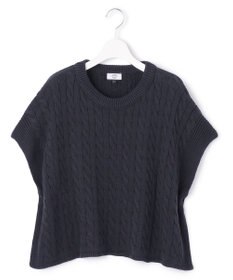 J.PRESS YORK STREET 【WOMEN】コットンニット ケーブルポンチョ