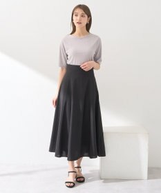 earth music&ecology シアーバックレースアップフレアスカート