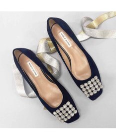 MODE ET JACOMO <MODE ET JACOMO>アシンメトリービジューフラットパンプス