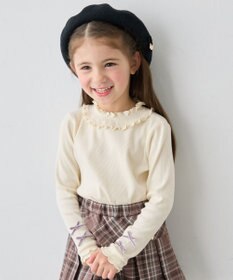 ANY KIDS 【チョコレート シリーズ】フリル ハイネック 長袖Tシャツ