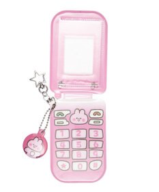 WEGO 【痛バ＆推し活グッズ】チャーム付きゆるアニマルガラケーカードホルダーキーホルダー