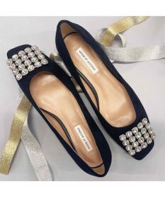 MODE ET JACOMO <MODE ET JACOMO>アシンメトリービジューフラットパンプス