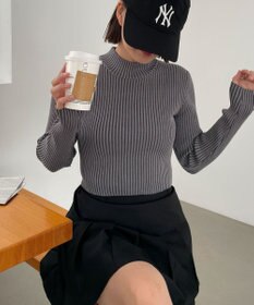 WEGO リブハイネックショートニット