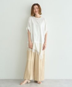 YECCA VECCA ドロストスリーブヘムレースTee