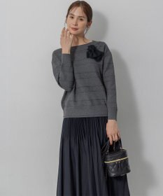 組曲 S 編み柄ディテールニット