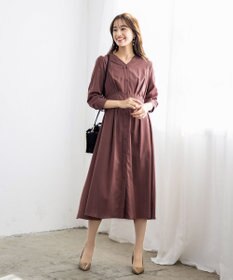 Tiaclasse L 【新色追加・洗える】バックリボン前開きワンピース