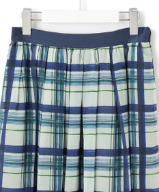 23区 L 【WEB&一部店舗限定/洗える】手書き風チェックプリント ギャザー スカート