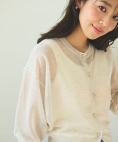 Feroux 【洗える】シアーカラー カーディガン