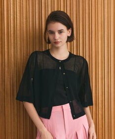 GRACE CONTINENTAL ニットシアーケープカーディガン