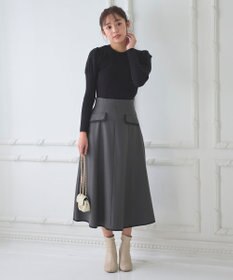 Feroux 【洗える】バイカラーフレア スカート