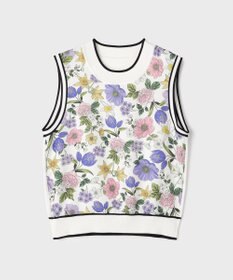 GRACE CONTINENTAL フラワープリントニットトップ