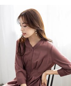 Tiaclasse L 【新色追加・洗える】バックリボン前開きワンピース