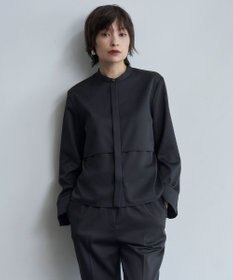 ICB 【洗える】ウォームサテン クロップドシャツ