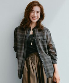 ICB 【洗える】シアーボイル バンドカラーシャツ