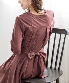 Tiaclasse L 【新色追加・洗える】バックリボン前開きワンピース