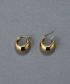 Phoebe 〈金属アレルギー対応〉ドームメタルフープピアス/ゴールド　シンプル/大振り