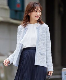 J.PRESS LADIES 【洗える】TWEED KNIT カーディガン