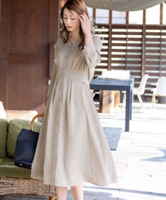 Tiaclasse L 【新色追加・洗える】バックリボン前開きワンピース