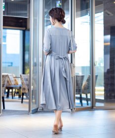 Tiaclasse L 【新色追加・洗える】バックリボン前開きワンピース