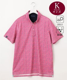 23区GOLF 【MEN/キングサイズ】【UVケア/吸水速乾】ギンガムチェックロゴ 半袖ポロシャツ