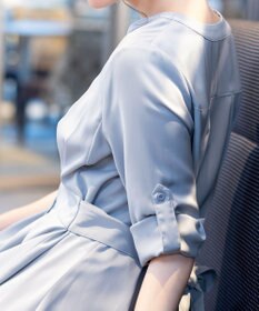 Tiaclasse L 【新色追加・洗える】バックリボン前開きワンピース