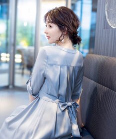 Tiaclasse L 【新色追加・洗える】バックリボン前開きワンピース